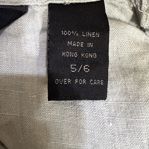 VTG Ice Blue Linen Cropped Zip Up Hoodie Front Pockets Beach Coastal SZ 5/6 XS-M - Picture 9 of 11